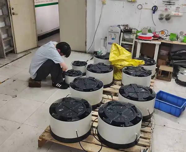 Vibratory feeder drive units prepared for system assembly