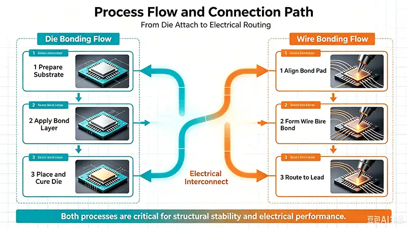 Die Bonding vs Wire Bonding What Each Process Does