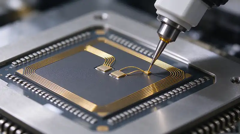 Micro wire bonding on semiconductor die pad Micro wire bonding on semiconductor die pad
